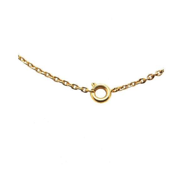 Pre Loved Chanel Flower Pendant Necklace Gold Blue Stones Women Costume Jewelry - Picture 3 of 4